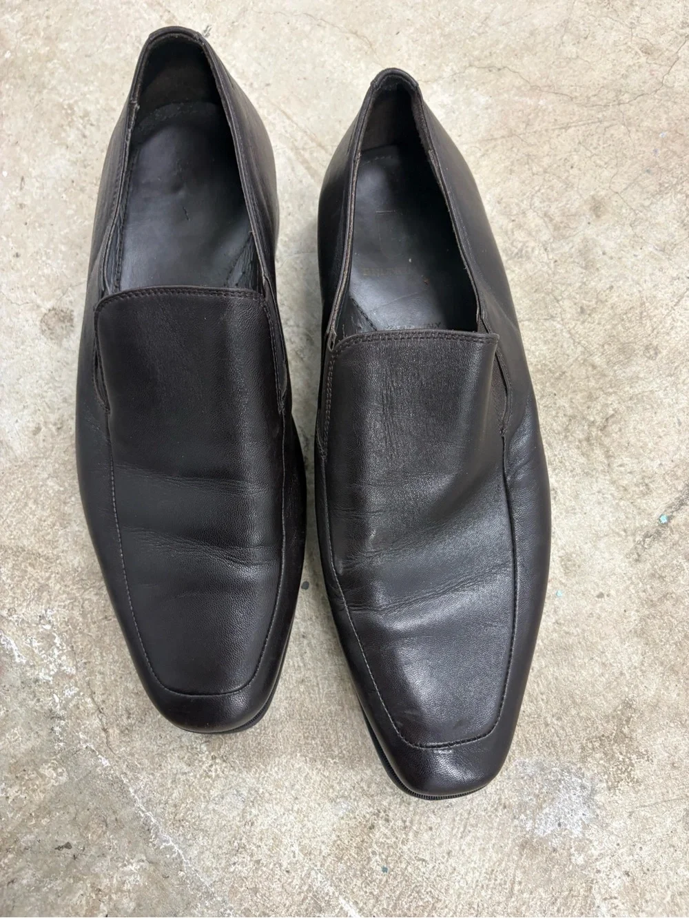 Bruno Magli PITTO Men’s Black Leather Slip-On Loafer US 7 Square Toe Rubber